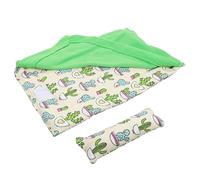 TEHAUX Comfortable Green Canvas Sleeping Bag for Small Pets Such as Lizards and Snakes, Breathable Reptile Bed with Blanket, Suitable Habitat Bedding for Iguanas and Geckos