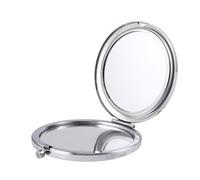 TEHAUX Creative Portable Folding Double-Sided Makeup Mirror Rhinestone, Black Metal Compact Cosmetic Pocket Mirror for Women Travel