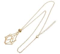 TEHAUX Crystal Cage Necklace Pendant Necklace Adjustable Metal Stone Holder Hollow Decorative Hanging Pendant Women’s Jewelry for Travel and DIY Accessory