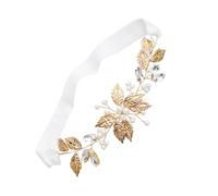 TEHAUX Crystal Garters Leg Band Wedding Crystal Garter Fashion Elegant Artificial Pearl Comfortable Accessory for Wedding Bride Women Engagement Prom Leaf Shape