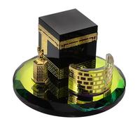TEHAUX Crystal Kaaba Showpiece Round Miniature Model Elegant Islamic Architecture Home and Vehicle Decor Saudi Arabia Cultural Souvenir Ramadan Decoration
