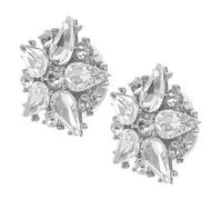 TEHAUX Cufflinks and Built to Last Star Shaped for Men and Women 2pcs Stylish White Zinc Alloy with Rhinestones, Easy Pairing for Formal Outfit and Business Attire