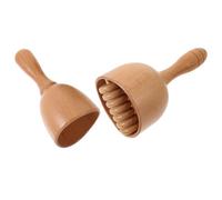 TEHAUX Cup Portable and for 2pcs Massage Deep Wooden Roller Handheld Tissue Relief Training, Massager Cup Design Full Body Relaxation Muscle Yoga Body for Back, Neck