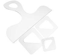 TEHAUX Cutting Board Handle Templates and Woodworking Stencils 4pcs Acrylic with Precise Cutouts and Drawing Template Features, White Kitchen Tool for Making Charcuterie Board Handles