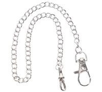 TEHAUX Decorative Metal Chain for Jeans and Pocket Watches with Circular Spring Buckle, Silver Colour, Skin-Friendly and Sl esign, for DIY Clothing Accessories