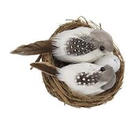 TEHAUX Decorative Simulation Birds Nest with Assorted Colours, Linen and Plastic Material, Photography Prop and Daily Ornament for Easter and Home Party Decoration