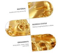 TEHAUX Delicate Resin Buddha Decor for Desktop and Office Realistic Gold Feng Shui Ornament for Home Hotel Restaurant Stylish Buddhism Figurine for Fortune