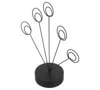 TEHAUX Desk Memo Clip Tree Holder with Five Round Metal Clips and Stable Round MDF Base, Elegant Minimalist Design for Daily Use and Displaying Notes, Cards, Photos