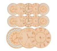 TEHAUX DIY Wooden Clock Faces 16Pcs Hollow Cutouts Unfinished Small Blank Wood Slices for Graffiti Craft Accessory