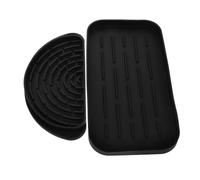 TEHAUX Drip Tray for Refrigerator and Kitchen Black Half Catcher and Small Drying Mat Slip Water Draining Board Mats to Prevent Spills and Protect Floors