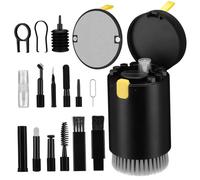 TEHAUX Electronics Cleaning Kit with Keyboard Cleaner Tool Earphone Brush Camera Cleaner and Laptop Cleaning Brushes for Phones Laptops Tablets Gentle Portable Device Maintenance in Black