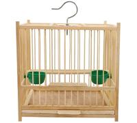 TEHAUX Elegant Bamboo Bird Cage for Parrots and Birds, Large Space Rest and Play Cage Suitable for Indoor and Outdoor Use, Stylish Beige Finches Carrier with Stand,