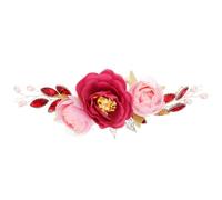 TEHAUX Elegant Bridal Hair Vine with Realistic Peony Flowers, Lightweight Cloth and Metal Wedding Hairband, Versatile Styling Headpiece for Traditional Chinese Weddings and Proms