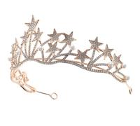 TEHAUX Elegant Bride Crown Headpiece with Star Pearl Rhinestones, Zinc Alloy Wedding Dress Accessories, Easy to Attach Fashion Headwear for Parties and Dances