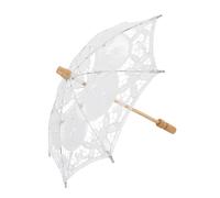TEHAUX Elegant Lace Wedding Umbrella for Brides with Cotton Cloth and Wood Frame, Lightweight Versatile Bridal Parasol Featuring Classic Western Royal Style for Occasions and Daily Use