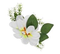 TEHAUX Elegant White Floral Hair Comb for Women Lightweight Cloth Material with Quick Styling Feature, for Travel Photos and Daily Wear, Artistic Touch Hair Accessory with Unique Charm