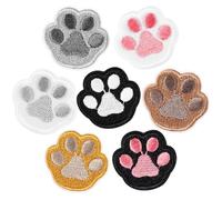 TEHAUX Embroidery Patches and Add Unique Elements with Paw Pattern for Clothing 7 Pcs Iron-on Polyester Paw Patches to Mend Holes to Clothes for Jeans Hats Bags