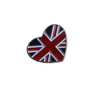 TEHAUX England Union Jack Heart Shape Alloy Brooch Pin National Flag Love Brooch for Suit Shirt Decoration