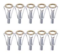 TEHAUX Fishing Rod Guide Rings and 10pcs Replacement Stainless Steel for Broken Old Lightweight Sturdy Subsection Repairing Rods DIY