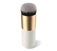 TEHAUX Flat Brush for Foundation and Blush with Nylon Wool Bristles, Golden Colour, Convenient for Daily Makeup, Does Not Absorb Foundation, for Smooth Face Makeup Application