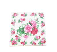 TEHAUX Floral Paper Napkins 33x33cm 100pcs with Beautiful Flower Pattern Design Disposable Dinner Napkin Paper for Birthday and Shower Party