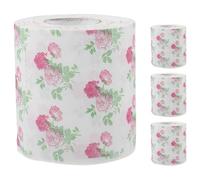 TEHAUX Floral Printed Toilet Paper 4 Rolls Soft Tissue for Bathroom Use and Party Decoration