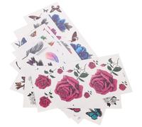 TEHAUX Flower Stickers 8 Sheets Easy to Apply Made of Transfer Paper 3d Floral Temporary Tattoos Waterproof and Long Lasting Temporary Tattoo Pack for Women for Body Art