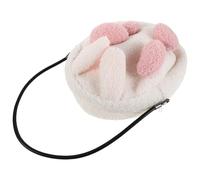 TEHAUX Fluffy White Rabbit Plush Shoulder Bag for Women, Large Capacity Soft Bunny Tote Purse, Cute Animal-shaped Handbag Suitable for Spring and Casual Outings
