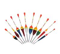 TEHAUX Foam Fishing Floats Set, 10pcs Slender Bobbers for Live Bait | Freshwater and Stream Use, Fluorescent Paint Finish, Works at Varied Depths, Low Line Drag