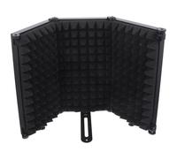 TEHAUX Foldable Mic Filter Shield with Adjustable Tri-panel Design Noise Reduction Microphone Cover Portable Windshield for Recording Studio Desktop Use