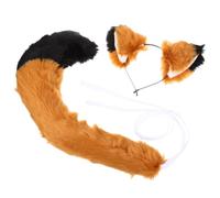 TEHAUX Fox Ears Headband with Decoration for Women and Plush Tail Set Hair Accessory and Masquerade Prop Festival Party for Parties and Photos with Family and Friends