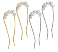 TEHAUX French U Shaped Hair Pins with Strong Hold and Smooth for Thick Hair 4pcs for Wedding Dinner and Study