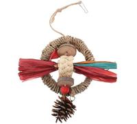 TEHAUX Funny Bird for Parrots and Birds Natural Wood Chewing That Can Be Hung for Cage Accessories and Interactive Play