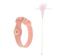 TEHAUX Funny Cat Teaser Wand with Collar Interactive Kitten Stick for Indoor Cats Exercise and Boredom Relief Spring Teaser for Healthy Play and Furniture Protection