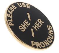 TEHAUX Gender Pronoun Brooch Pin She/Her He/Him Badge Lapel Pin for Women and Men for Pride and Everyday Wear