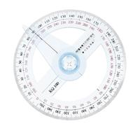 TEHAUX Geometry Circle Protractor Tool, Circle Measuring Ruler, Plastic 360° Rotating Angle Ruler with Markings, Draw Curves, for Drawing and Engineering, Beginner and Professional