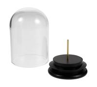 TEHAUX Glass Cloche with Base Decorative Bell Jar Display Stand