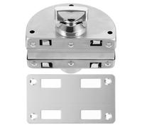 TEHAUX Glass Door Stainless Steel Lock Frameless Gate Lock Sturdy Smooth Surface Silver Finish Heavy Duty Door Hardware for Home and Office Use