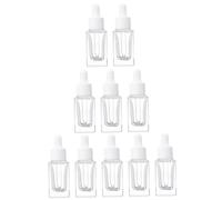 TEHAUX Glass Dropper Bottles Portable Size 15ml 10pcs Refillable Containers with Accurate Drop Control and Storing Essence Liquid for Perfume DIY Use