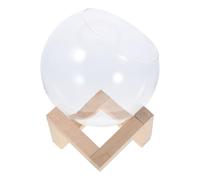 TEHAUX Glass Plant Terrarium round Glass Orb with Wooden Stand Featuring Tilted Opening Design for Succulent Plants for Indoor Decorating and Wedding Decor