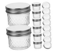 TEHAUX Glass Storage Jars with Lids Reusable Wide Mouth Sealed Jars for Jam Honey Syrup Food Container Mason Style for DIY Party Decorations