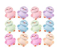 TEHAUX Glow in the Dark Penguin Mini Figurines Resin Penguins 12 Pcs Miniature Garden Figurines for Home Fairy Garden Collecting Luminous Charm