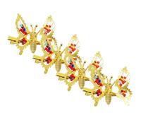 TEHAUX Golden Butterfly-shaped Hair Clips Set of 4 Metal Pins Spring Design Fluttering Effect Creative Chic Hair Accessories for Styling