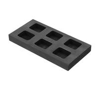 TEHAUX Graphite Casting Mould with 6-Slots for Metal Smelting and Alloy Casting, High Efficiency and Reusable Graphite Mold Suitable for Jewelry Manufacturing and Copper Ingot Creation