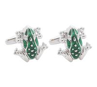 TEHAUX Green Frog Cufflinks for Men Unique Stylish Alloy Shirt Accessories with Fine Workmanship, Convenient to Wear, for Birthday and Casual Events