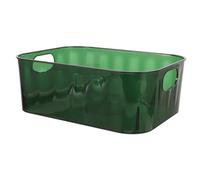 TEHAUX Green Pet Makeup Organizer Basket Storage Bin for Bathroom and Office, Cosmetics Organizer with Better Planning and Utilization of Desk Space, Compact Storage Basket for Beauty