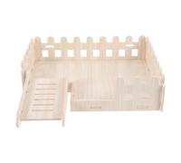 TEHAUX Guinea Pig Platform Wooden Cage Board Beige Small Pet Habitat Décor with Chew Prevention and Entertainment Features for Small Animal Enclosure