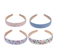 TEHAUX Hair Accessories Floral Pattern Design 4pcs Practical and Easy to Wear Wide Fabric Headbands Women for Daily Life and Dances
