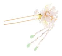 TEHAUX Hair Chopsticks for Women with Floral Charm and Bead Head Classical Chinese Traditional Hair Pins Made of Glass and Zinc Alloy to Enhance Elegance for Weddings and Proms