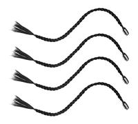 TEHAUX Hair Extensions Clip in Braids Bangs Made of High Temperature Fiber 4pcs Black Convenient to Use and Create Different Hair Styles for Women